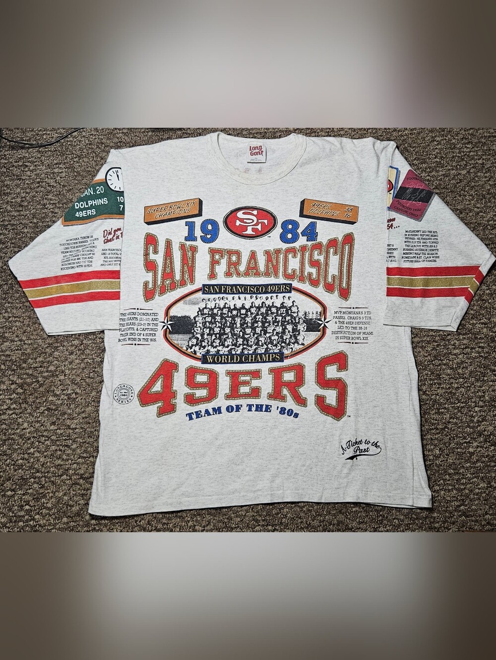Vintage RARE 1992 Long Gone San Francisco 49ers T-shirt